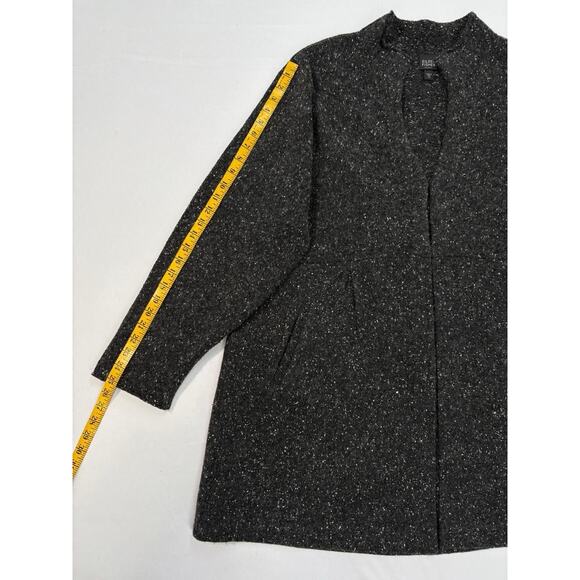 EILEEN FISHER Womens Black 100% Wool Long Cardigan Sweater Size 2XL - Picture 10 of 13